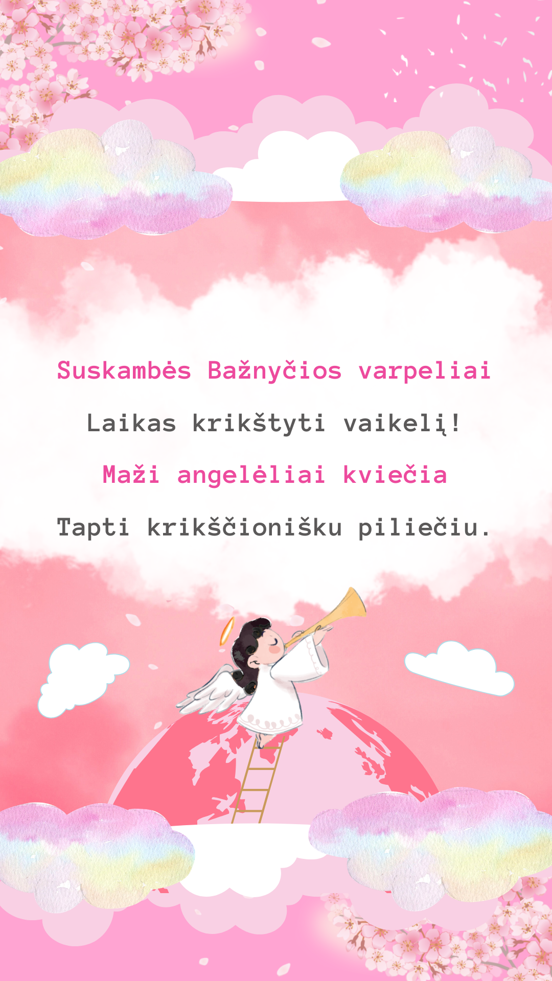 Angeliukas Kvietimas — vertikalaus video kvietimo peržiūra